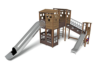 Игровой комплекс Миндаль горка винтовая Н-2000, Н-1200 ДИО 10013.1