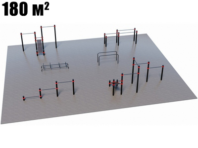 Готовая спортивная площадка для улицы для Воркаут и ГТО 3-5 (12 x 15 м)