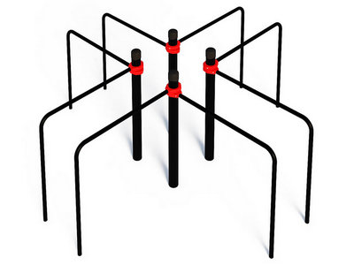 Уличный комплекс из параллельных брусьев Крест
