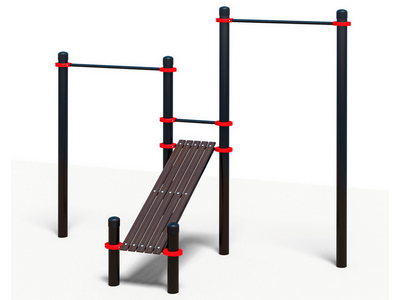 Уличные турники с лавочкой для пресса (PAW-20)