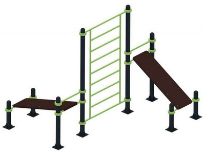 Уличные лавочки для пресса и шведская стенка TORUDA 76