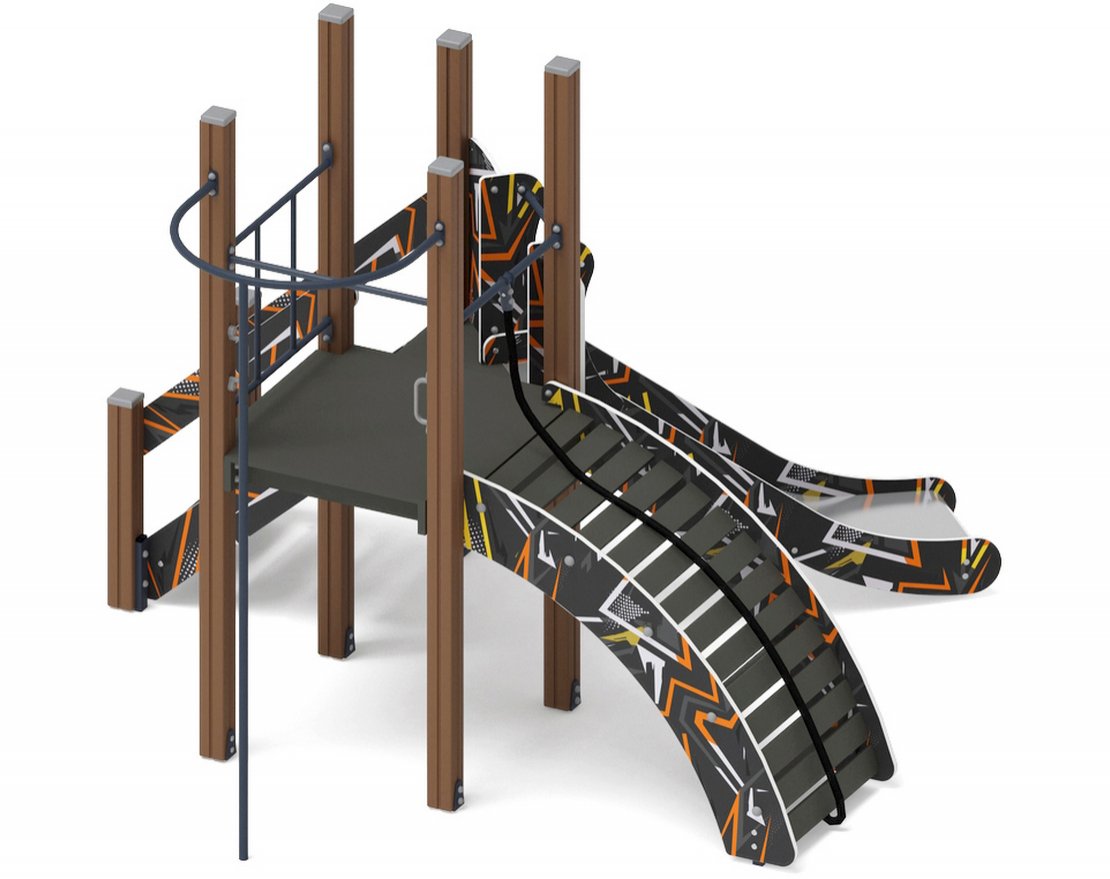 Уличный ДСК Орнамент серо-оранжевый-1 - вид 3