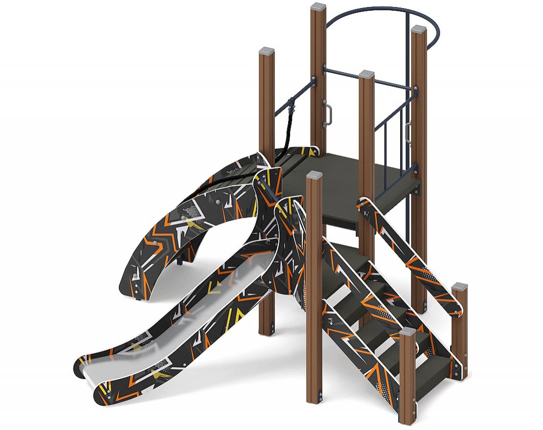 Уличный ДСК Орнамент серо-оранжевый-1 - вид 1