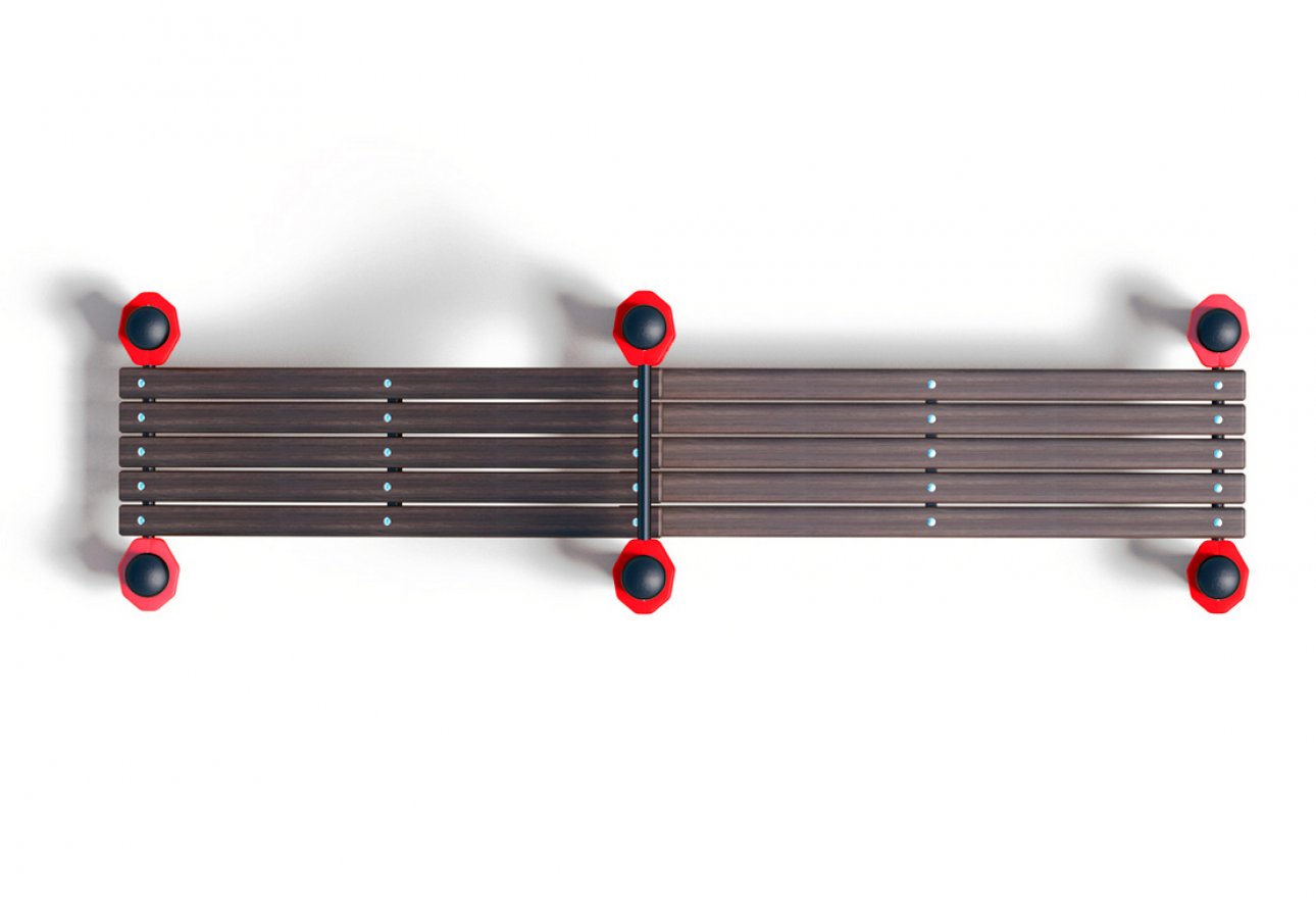 Уличная двойная скамья для пресса горизонтальная+с уклоном - вид 2