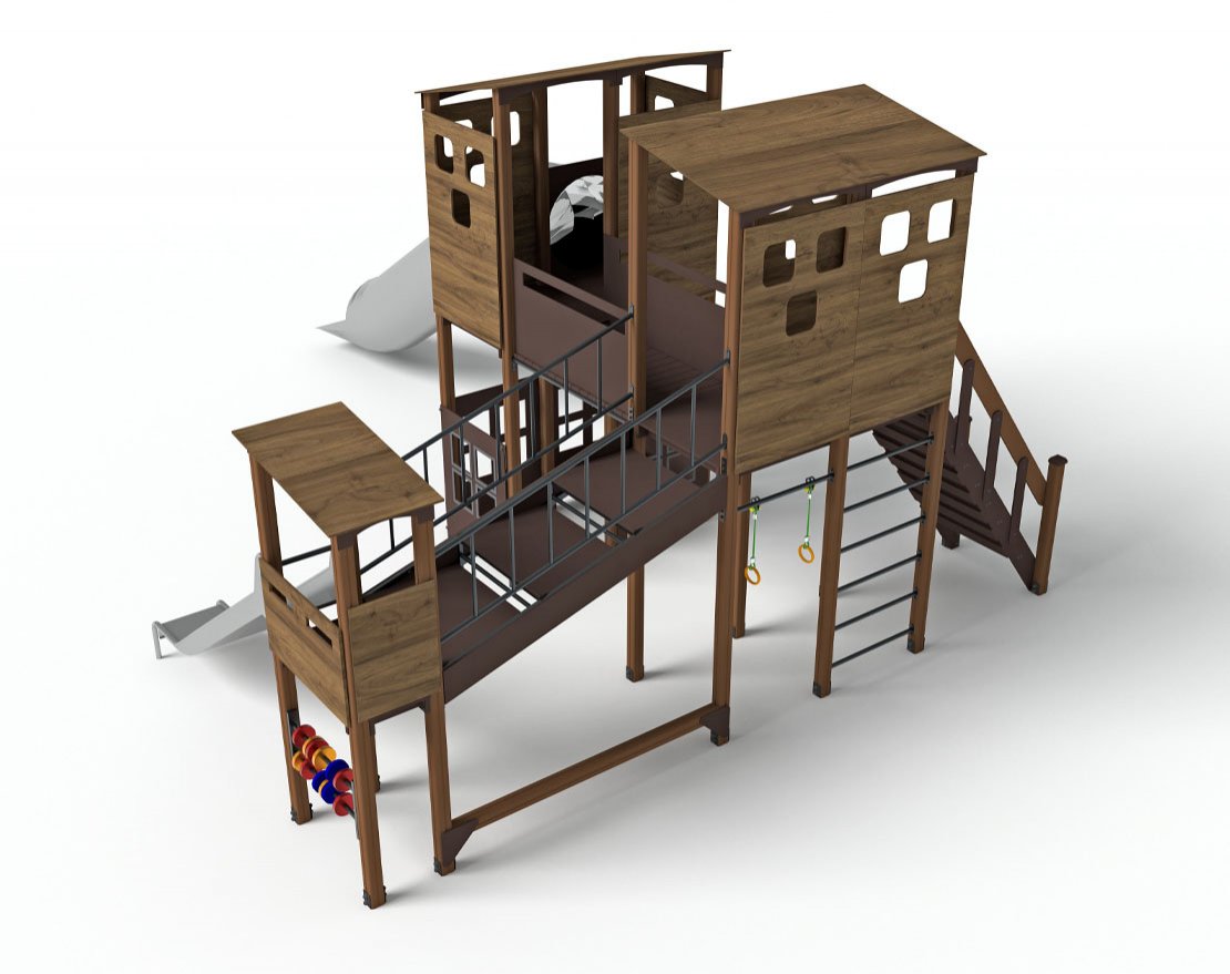 Уличный ДСК Миндаль горка винтовая Н-2000, Н-1200 ДИО 10013.1 - вид 1