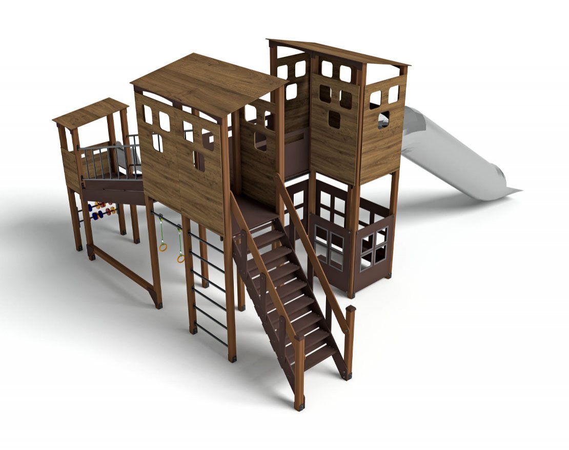 Уличный ДСК Миндаль горка винтовая Н-2000, Н-1200 ДИО 10013.1 - вид 2