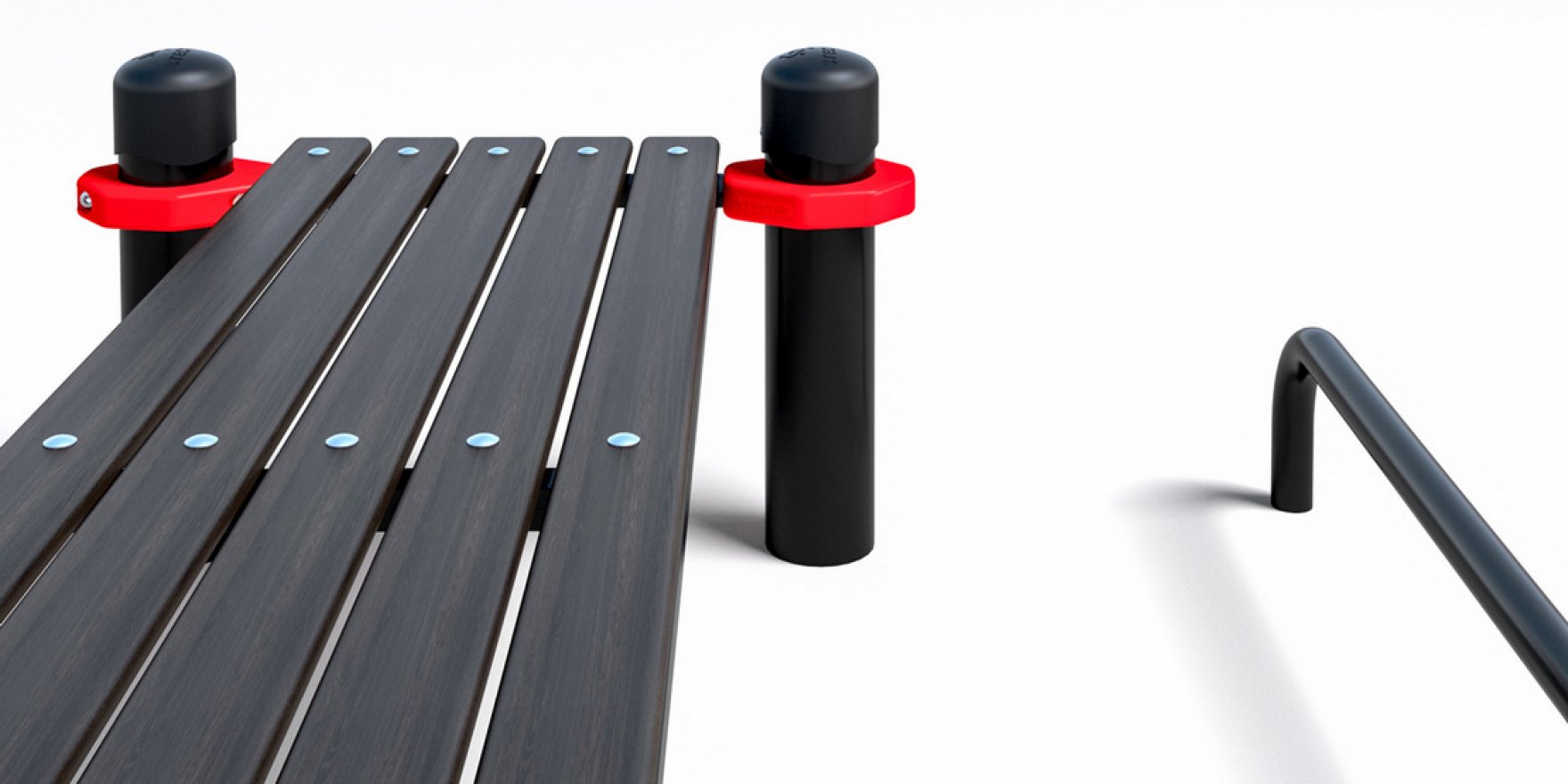 Уличная лавочка для пресса с упором для ног (PAW-34) - вид 2