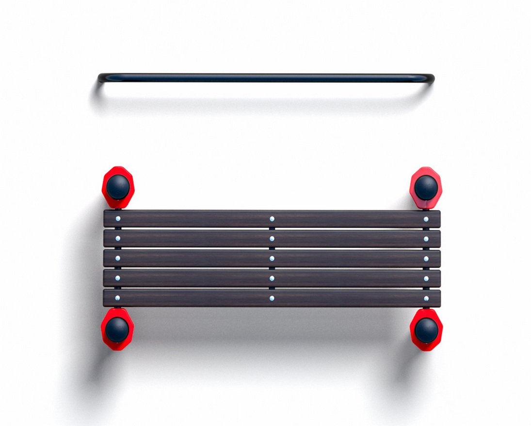 Уличная лавочка для пресса с упором для ног (PAW-34) - вид 2