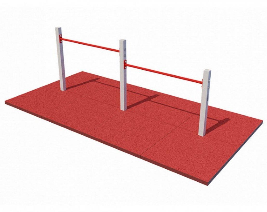 Уличные перекладины стационарные разноуровневые с упором для ног YSK-8.1286 - вид 2