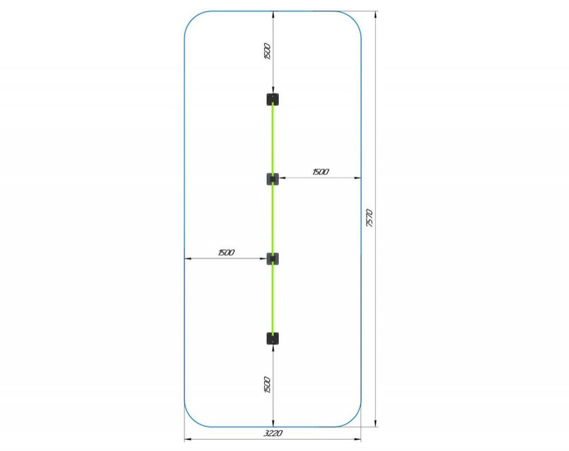 Перекладины стационарные разноуровневые Каскад силы - вид 2