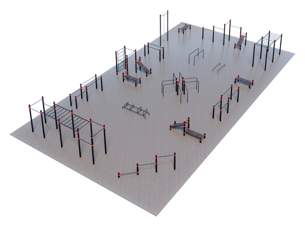 Проект Парковая площадка для Воркаут и ГТО 4-3 (25 x 14 м) - вид 2