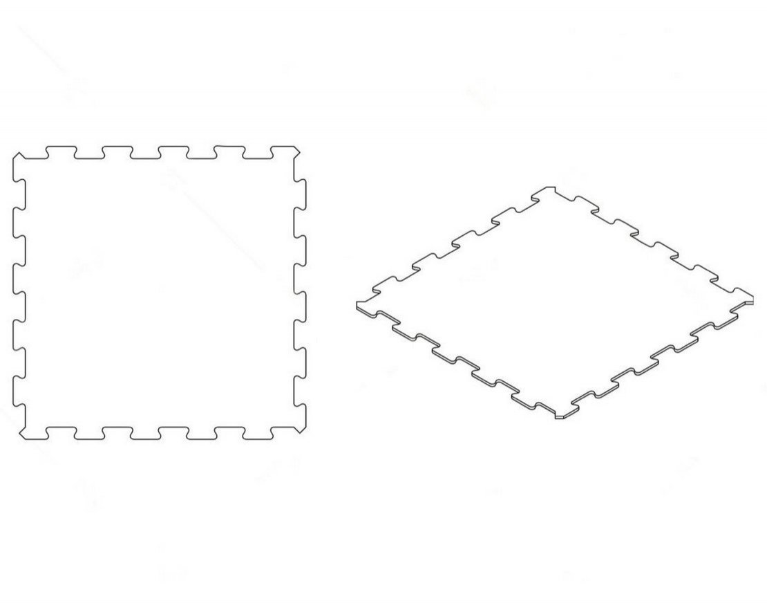 Резиновая плитка Puzzle 1000х1000 (10мм) с ровным основанием - вид 2