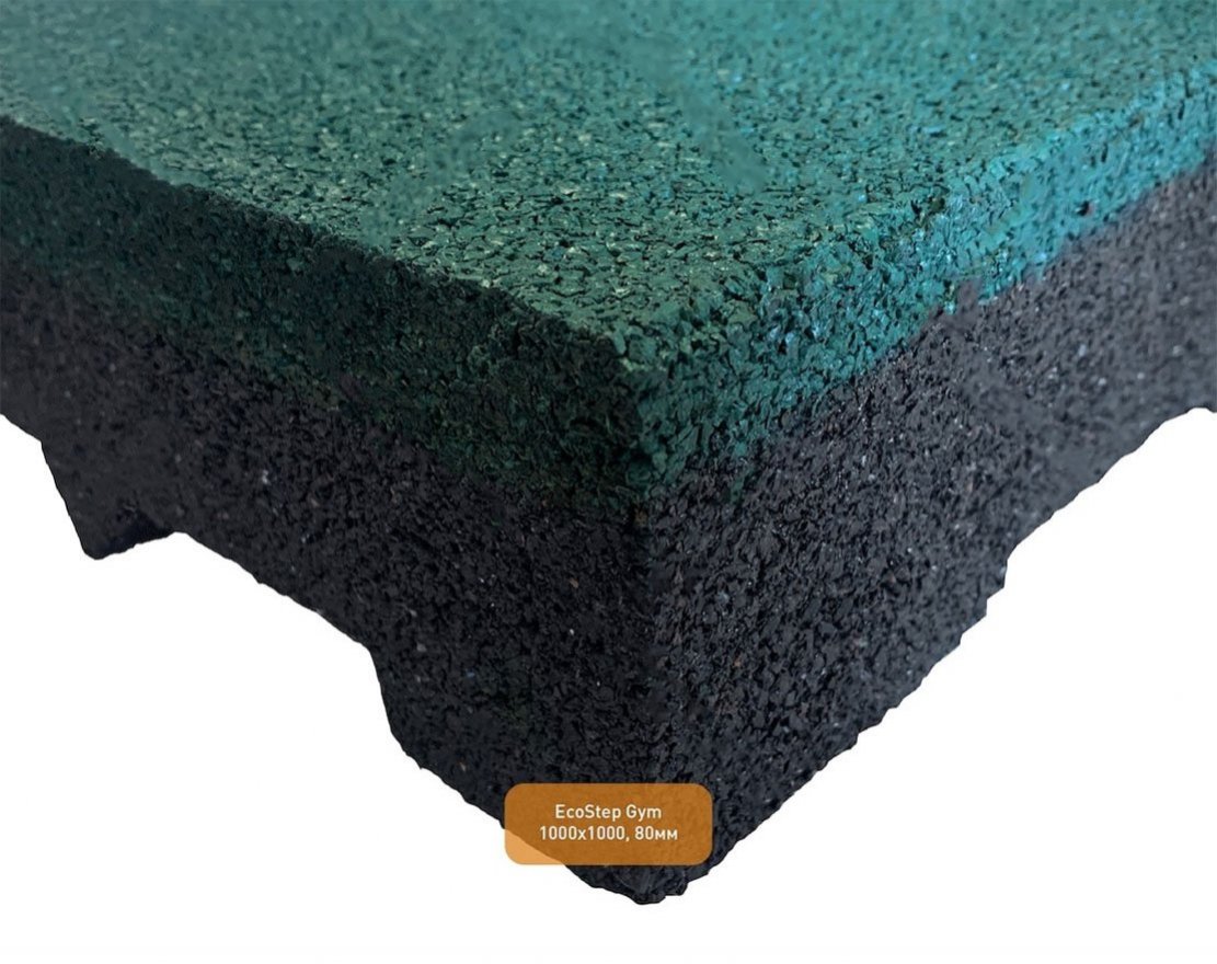 Резиновая плитка EcoStep Gym/Джим 500х500 (15-60 мм) с рельефным основанием - вид 4