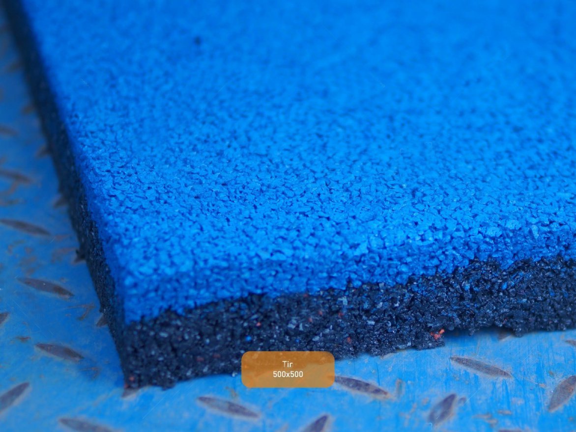 Резиновая плитка EcoStep Tir 500х500 (43мм) с ровным основанием - вид 2