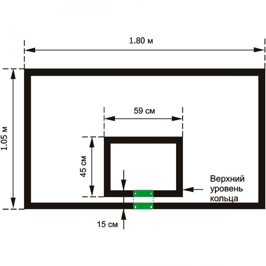 Щит баскетбольный игровой 1050х1800 мм, толщина фанеры 15 мм на металлокаркасе - вид 2