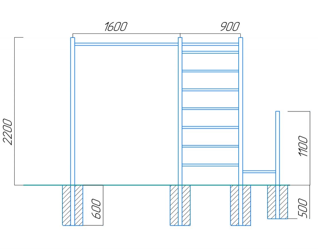 Спорткомплекс для улицы Workout w05 с гнездом - вид 2