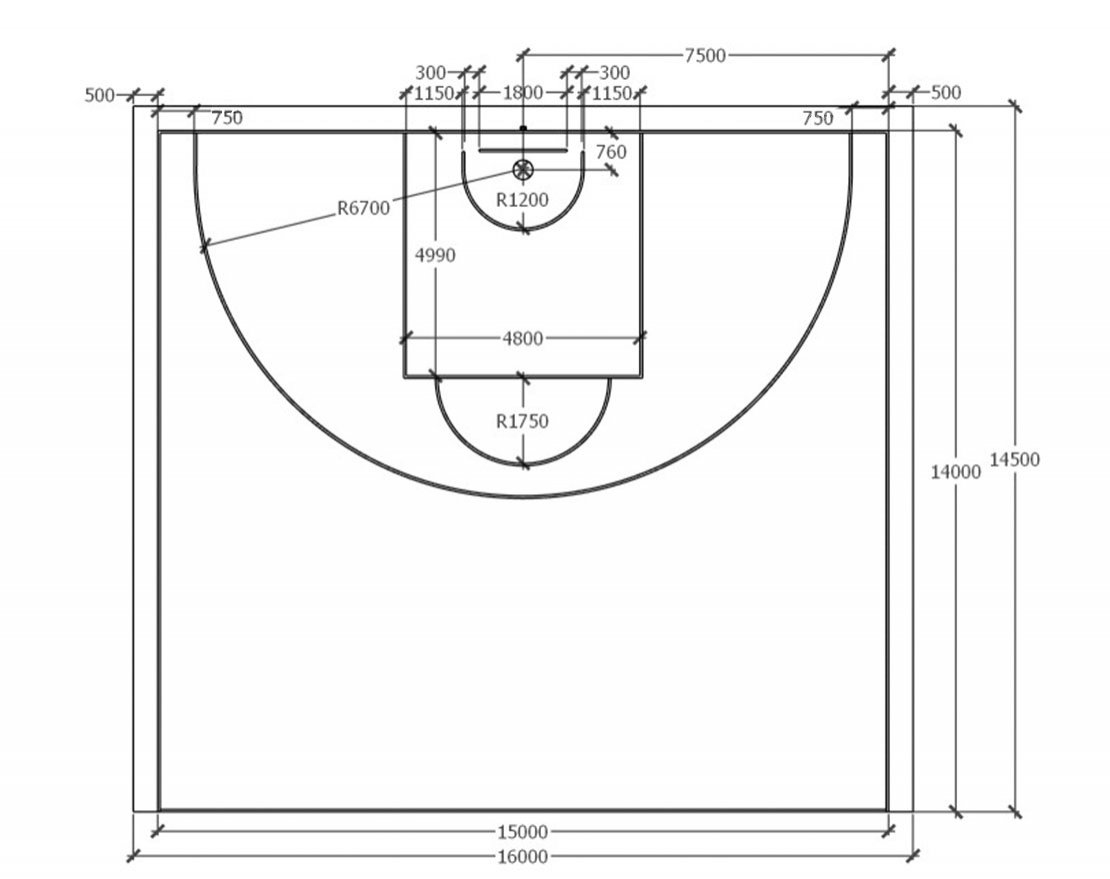 Стритбольная площадка TORUDA ST-1 (16х14,5, игровое поле 15х14) - вид 2