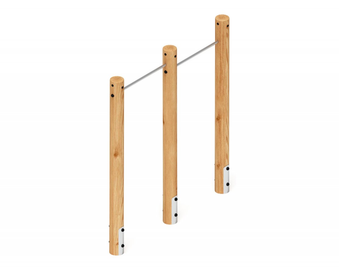 Уличный взрослый двойной турник Выше и сильнее (лиственница) - вид 1