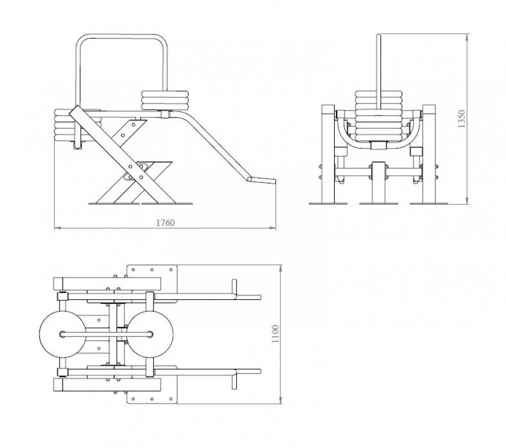 Уличный тренажер TORUDA Становая тяга 3