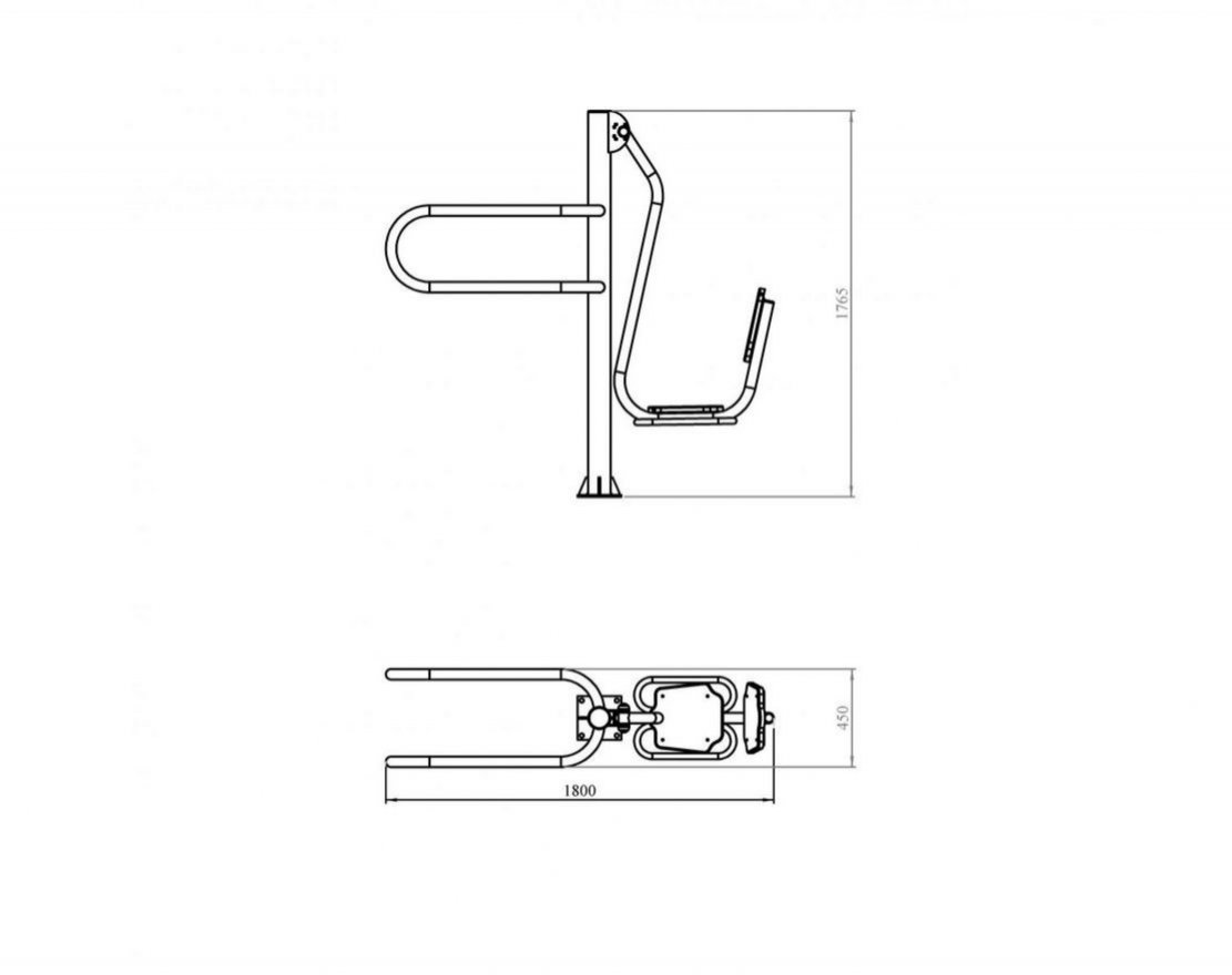 Уличный тренажер TORUDA «Жим ногами + Брусья» 82 - вид 2